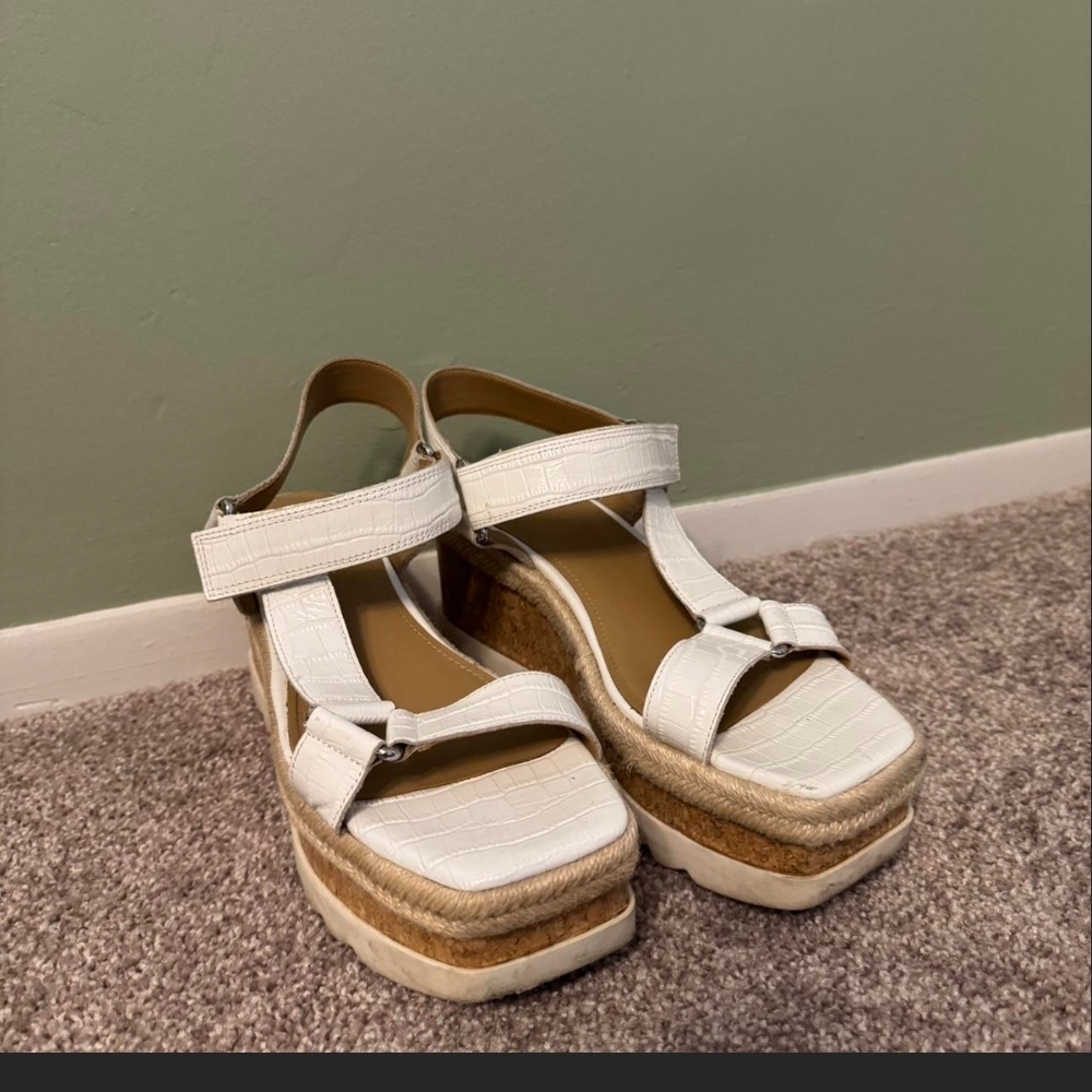Marc Fisher White Platform Sandals